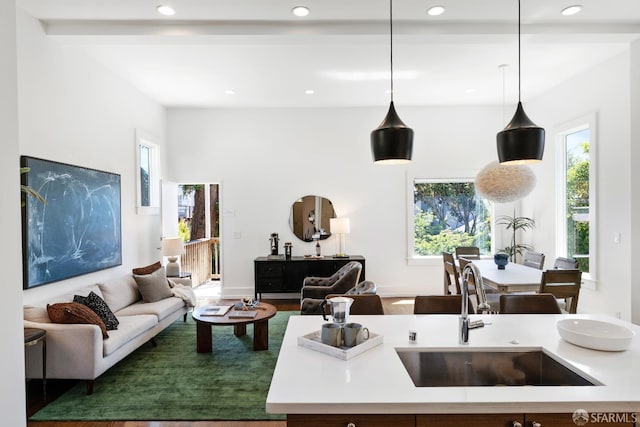 259 Sanchez St, San Francisco, CA 94114 - living area with recessed lighting, plenty of natural light, and wood finished floors