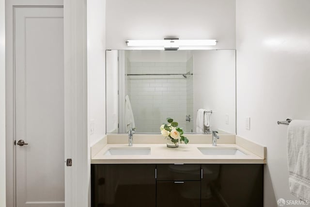 259 Sanchez St, San Francisco, CA 94114 - full bathroom with double vanity and a tile shower