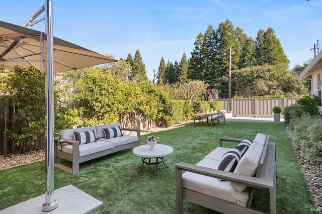 1316 Sulphur Springs Ave, Saint Helena, CA 94574 - view of yard with an outdoor living space and a fenced backyard