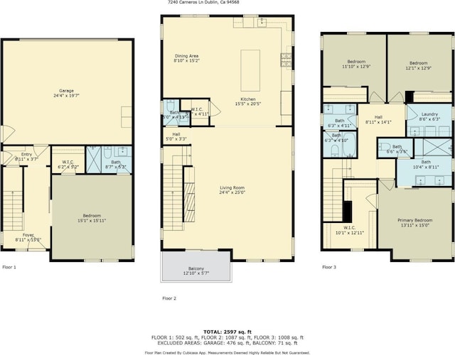 7240 Carneros Ln, Dublin, CA 94568 - view of property floor plan