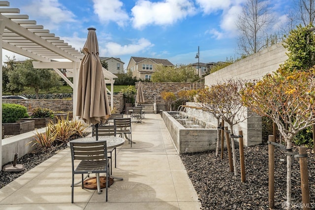 7240 Carneros Ln, Dublin, CA 94568 - view of patio with stairway and a pergola