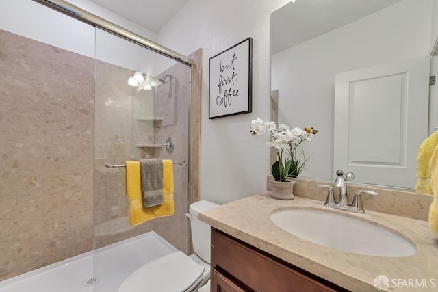 2702 Urbino Ct, San Jose, CA 95111 - full bathroom with a stall shower, vanity, and toilet