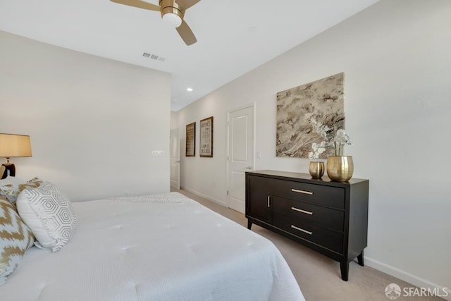 2702 Urbino Ct, San Jose, CA 95111 - bedroom featuring baseboards, ceiling fan, light carpet, and recessed lighting