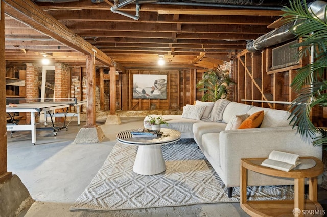 interior space with concrete floors