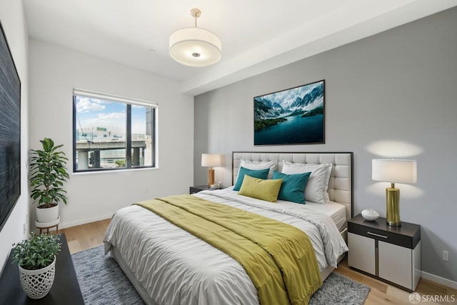 bedroom featuring light hardwood / wood-style floors