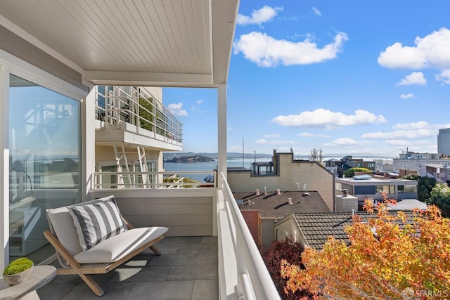 balcony with a water view