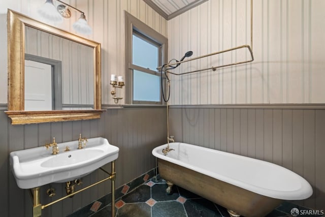 bathroom featuring sink and a bathtub