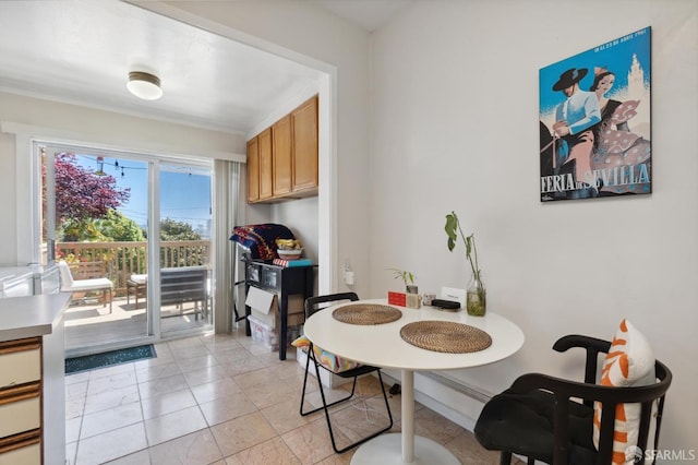 view of tiled dining area