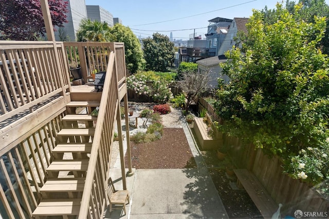 view of yard featuring a deck