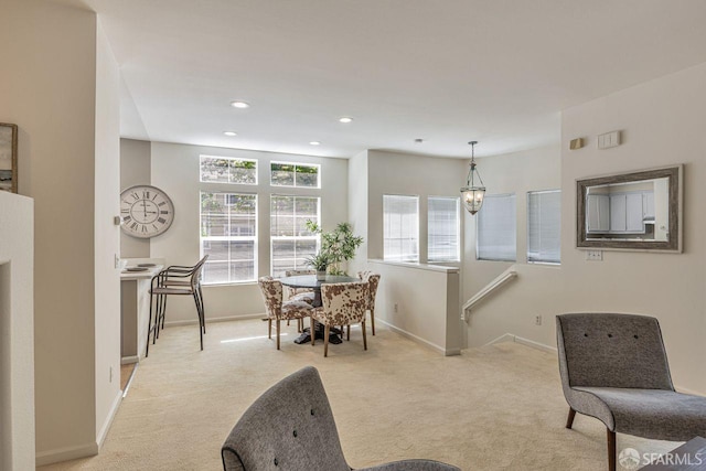 3587 Fitzsimmons Cmn, Fremont, CA 94538 - dining space featuring light colored carpet, recessed lighting, and a chandelier