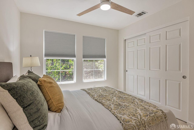 3587 Fitzsimmons Cmn, Fremont, CA 94538 - bedroom with a ceiling fan, carpet floors, and a closet