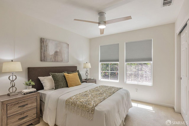 3587 Fitzsimmons Cmn, Fremont, CA 94538 - bedroom featuring light carpet and a ceiling fan
