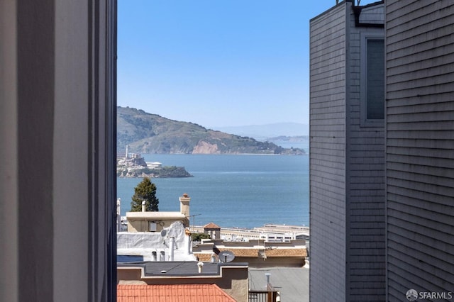 property view of water featuring a mountain view