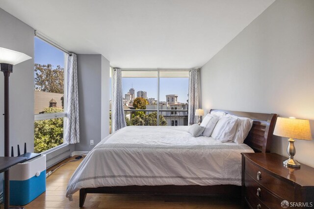 bedroom featuring light wood-type flooring