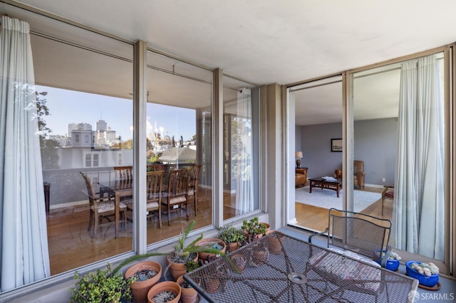 sunroom featuring a wealth of natural light