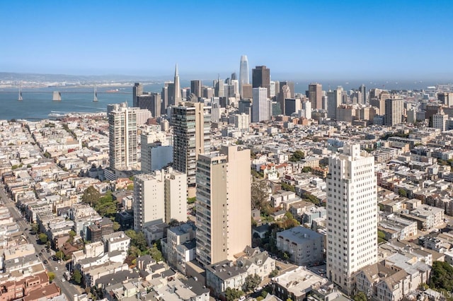 property's view of city with a water view