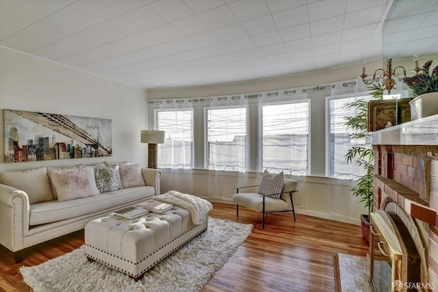 living area featuring wood finished floors