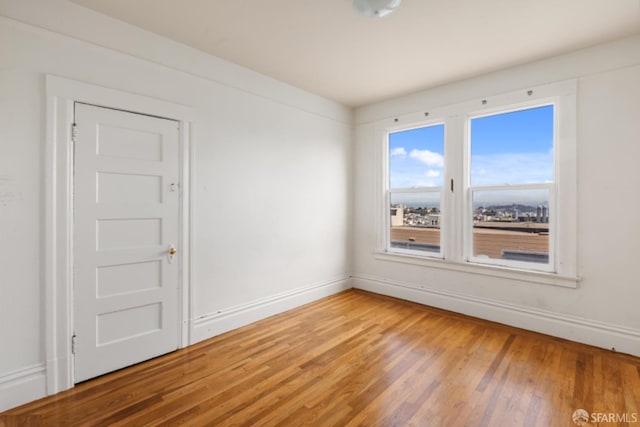 empty room with wood-type flooring