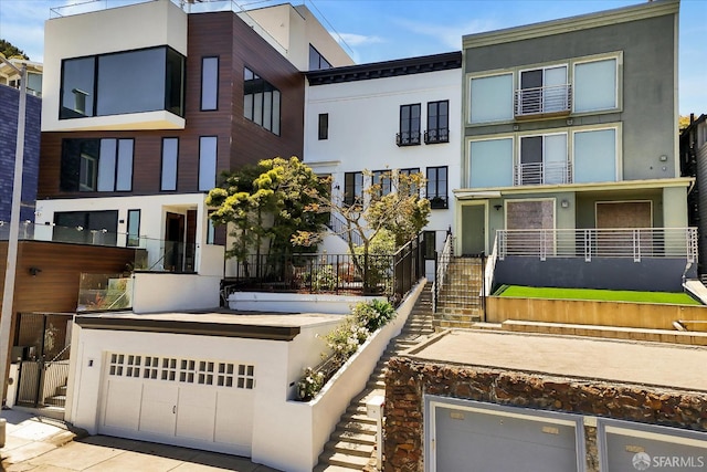 224 Twin Peaks Blvd, San Francisco, CA 94114 - view of building exterior featuring stairs and a garage