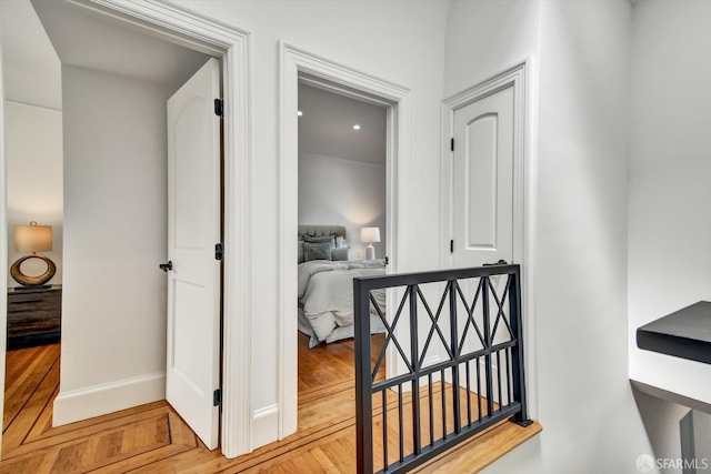 224 Twin Peaks Blvd, San Francisco, CA 94114 - corridor with baseboards and wood finished floors