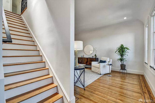224 Twin Peaks Blvd, San Francisco, CA 94114 - staircase featuring wood finished floors, plenty of natural light, and recessed lighting