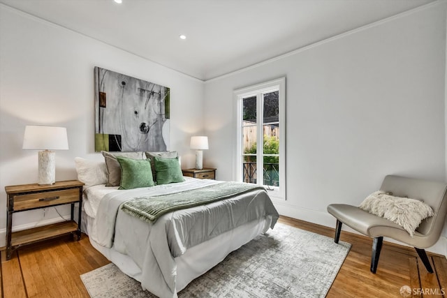 224 Twin Peaks Blvd, San Francisco, CA 94114 - bedroom with wood finished floors, recessed lighting, and crown molding