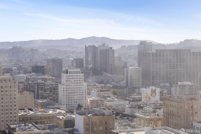 view of city featuring a mountain view