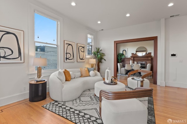 living room featuring hardwood / wood-style floors