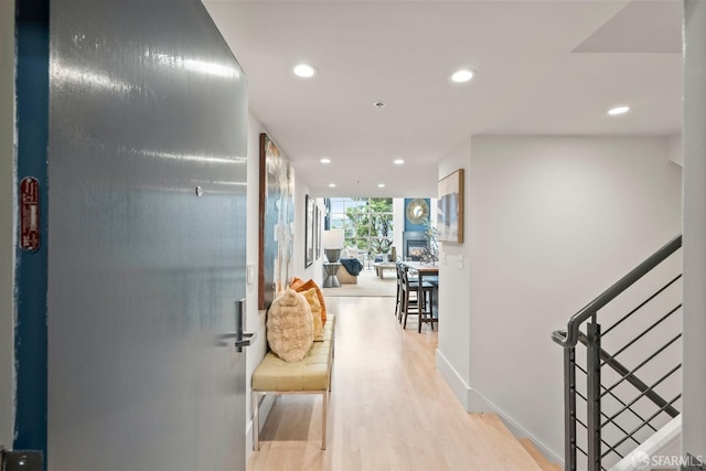 1207 Indiana St Unit 10, San Francisco, CA 94107 - corridor featuring recessed lighting, light wood-type flooring, stairs, and baseboards