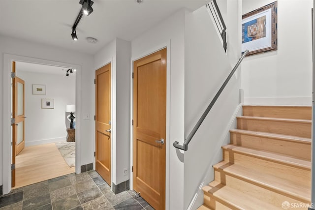 1207 Indiana St Unit 10, San Francisco, CA 94107 - stairway featuring track lighting and baseboards