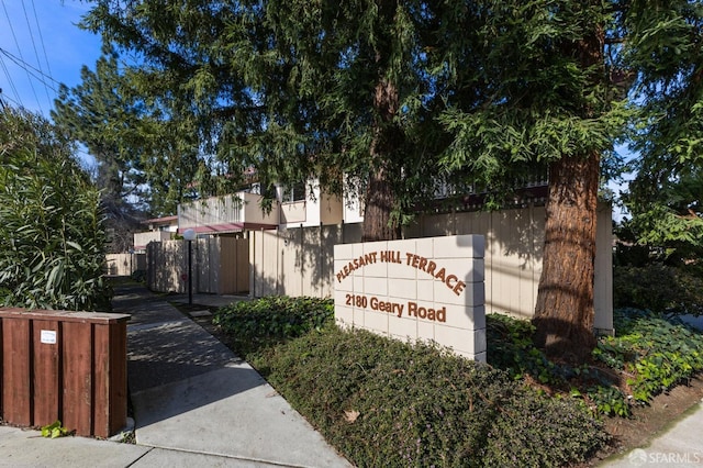 view of community sign