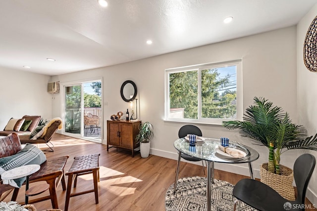 interior space with light hardwood / wood-style floors