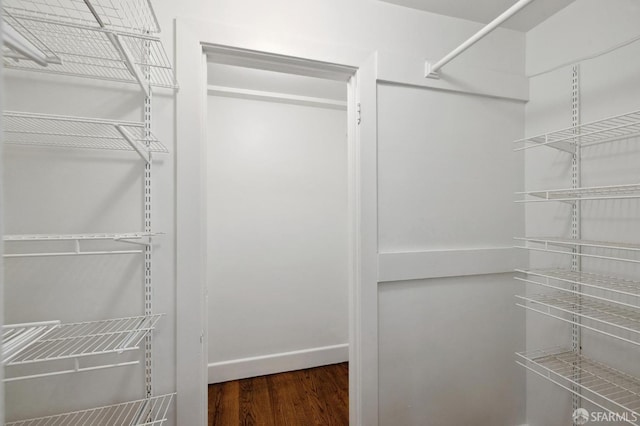 spacious closet featuring wood finished floors