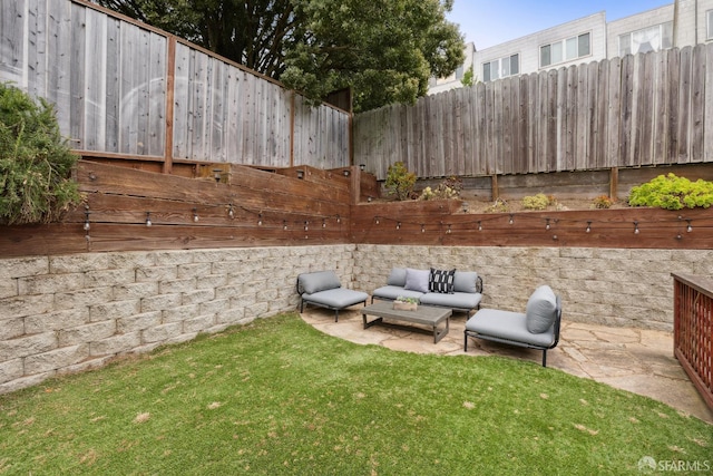 246 Ralston St, San Francisco, CA 94132 - fenced backyard with a patio area and outdoor lounge area