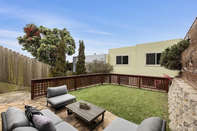 246 Ralston St, San Francisco, CA 94132 - view of yard featuring an outdoor living space and a patio area