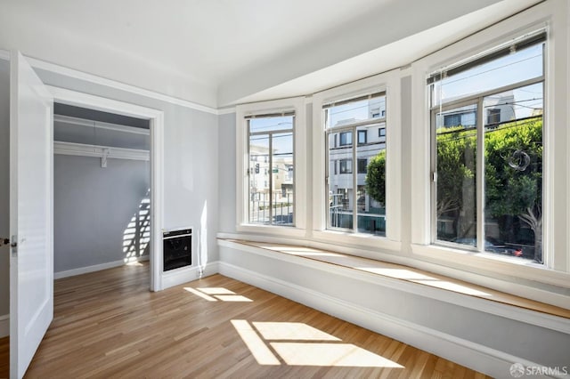 unfurnished bedroom featuring a closet and wood-type flooring