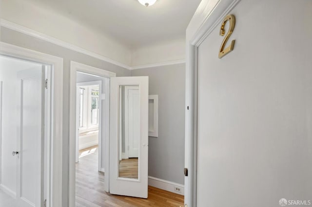 hall featuring light hardwood / wood-style flooring