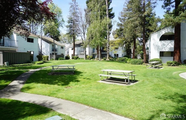 surrounding community featuring a lawn