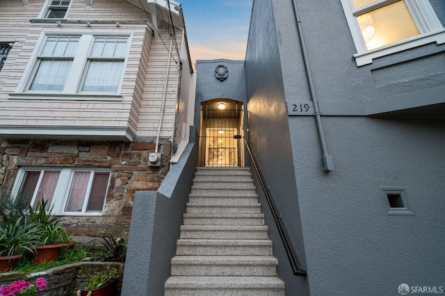 view of stairway