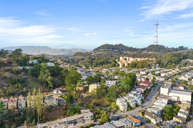 aerial view with a mountain view