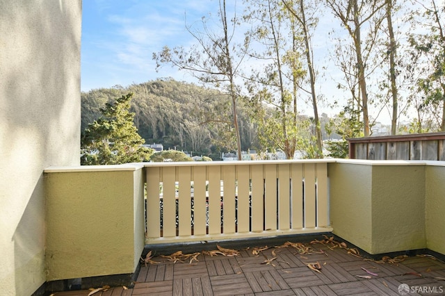 balcony with a mountain view