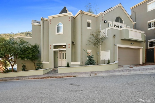 view of front of house with a garage