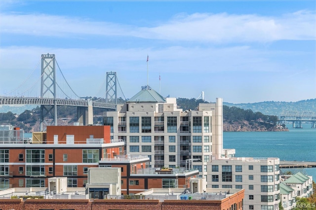 city view with a water view