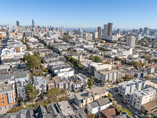 drone / aerial view with a view of city