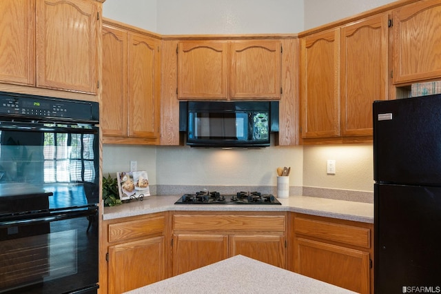 kitchen with black appliances