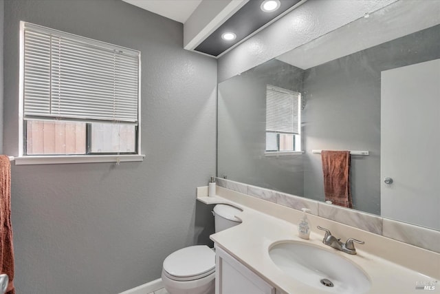 bathroom with toilet and vanity