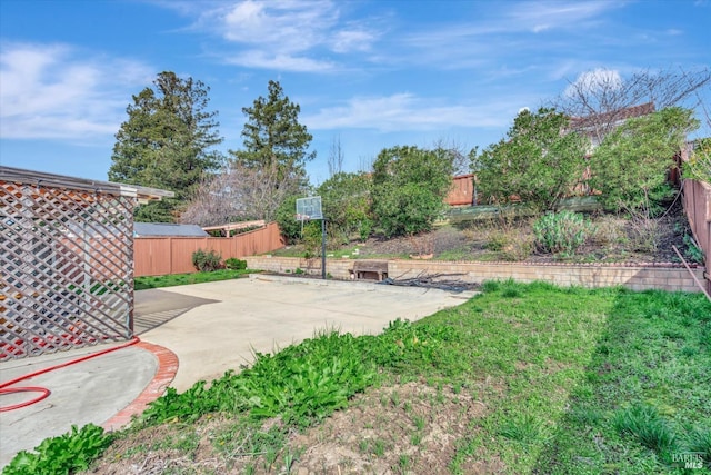 view of yard with a patio area