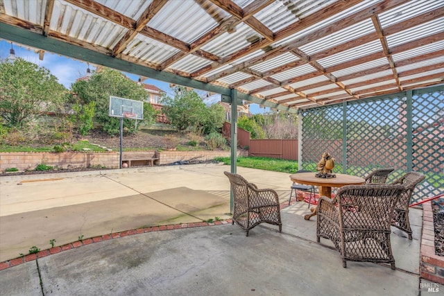 view of patio / terrace featuring a pergola