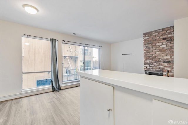 interior space with light hardwood / wood-style flooring