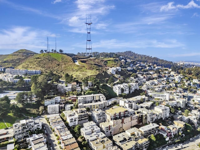 aerial view featuring a mountain view